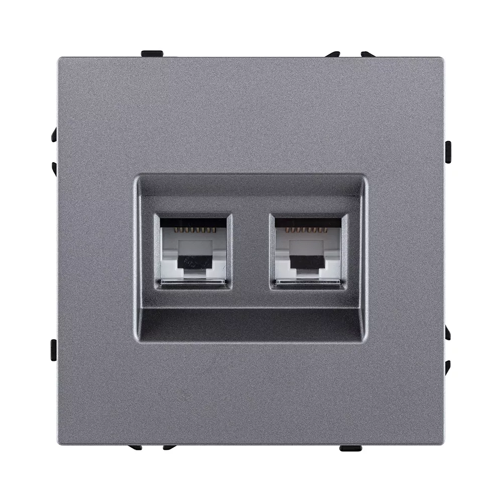 Розетка двойная Ethernet RJ45 Cat.6, серый Kollinger Eclipse EC-018GY
Розетка двойная Ethernet RJ45 Cat.6, серый Kollinger Eclipse EC-018GY