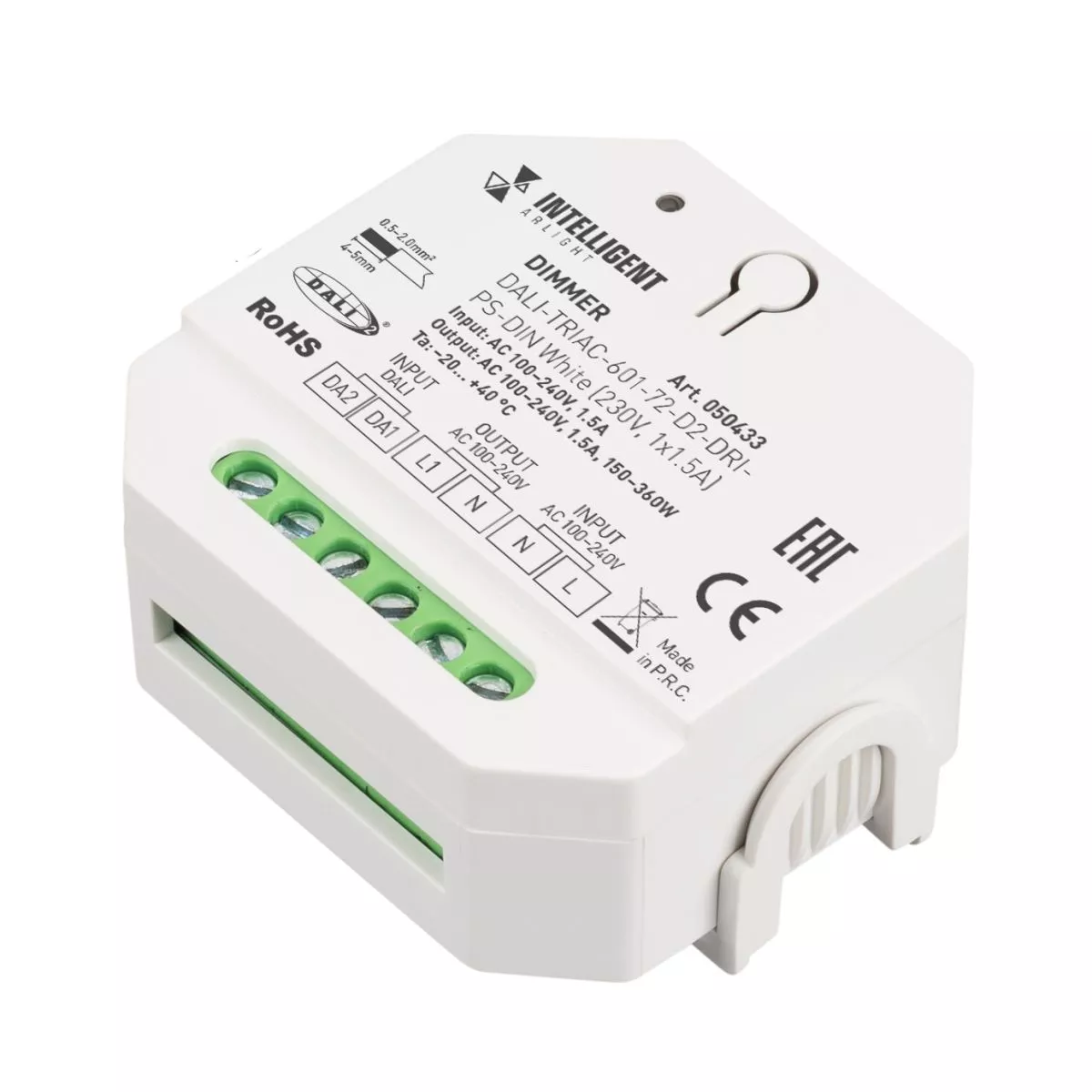 Диммер Arlight DALI-TRIAC-601-72-D2-DRI-PS-DIN White (230V, 1x1.5A) (IARL, IP20 Пластик) 050433
Диммер Arlight DALI-TRIAC-601-72-D2-DRI-PS-DIN White (230V, 1x1.5A) (IARL, IP20 Пластик) 050433