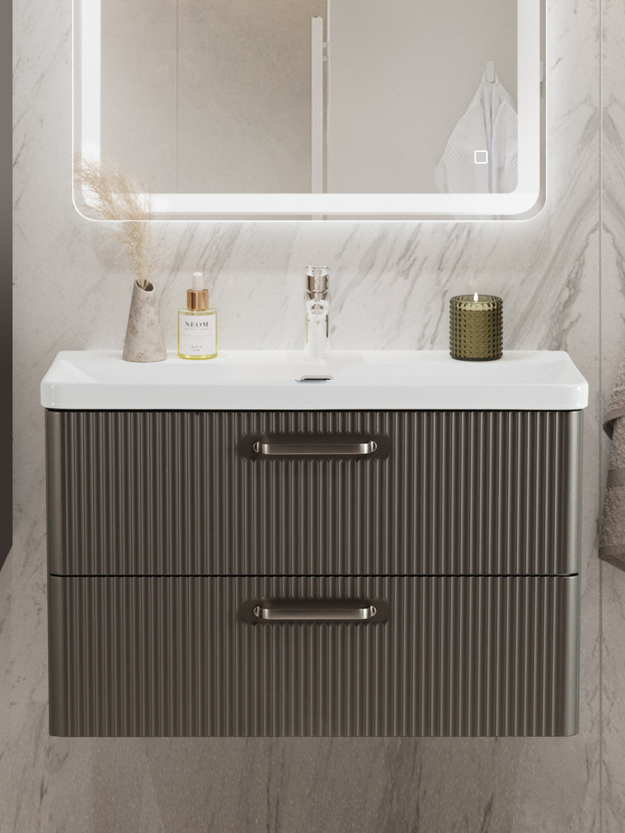 Тумба с раковиной BelBagno Due 80 ручки матовый атласный никель, оружейная сталь
Тумба с раковиной BelBagno Due 80 ручки матовый атласный никель, оружейная сталь