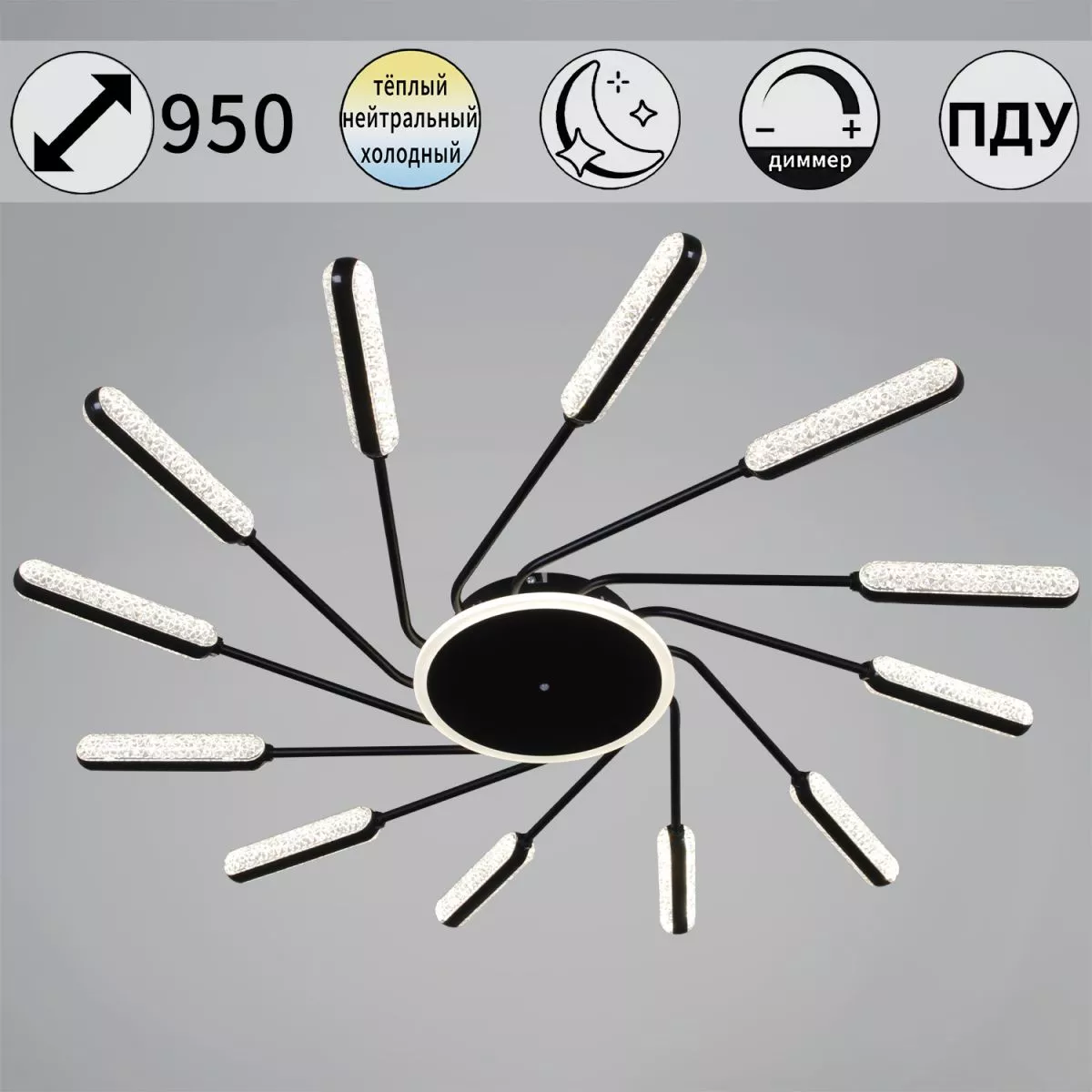 Потолочная люстра Reluce 87290-0.3-12 BK
Потолочная люстра Reluce 87290-0.3-12 BK