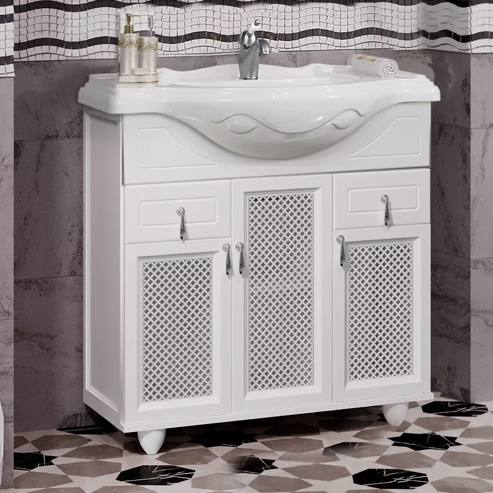 Тумба для комплекта Opadiris Тибет 85 с декоративной решеткой, белая матовая
Тумба для комплекта Opadiris Тибет 85 с декоративной решеткой, белая матовая