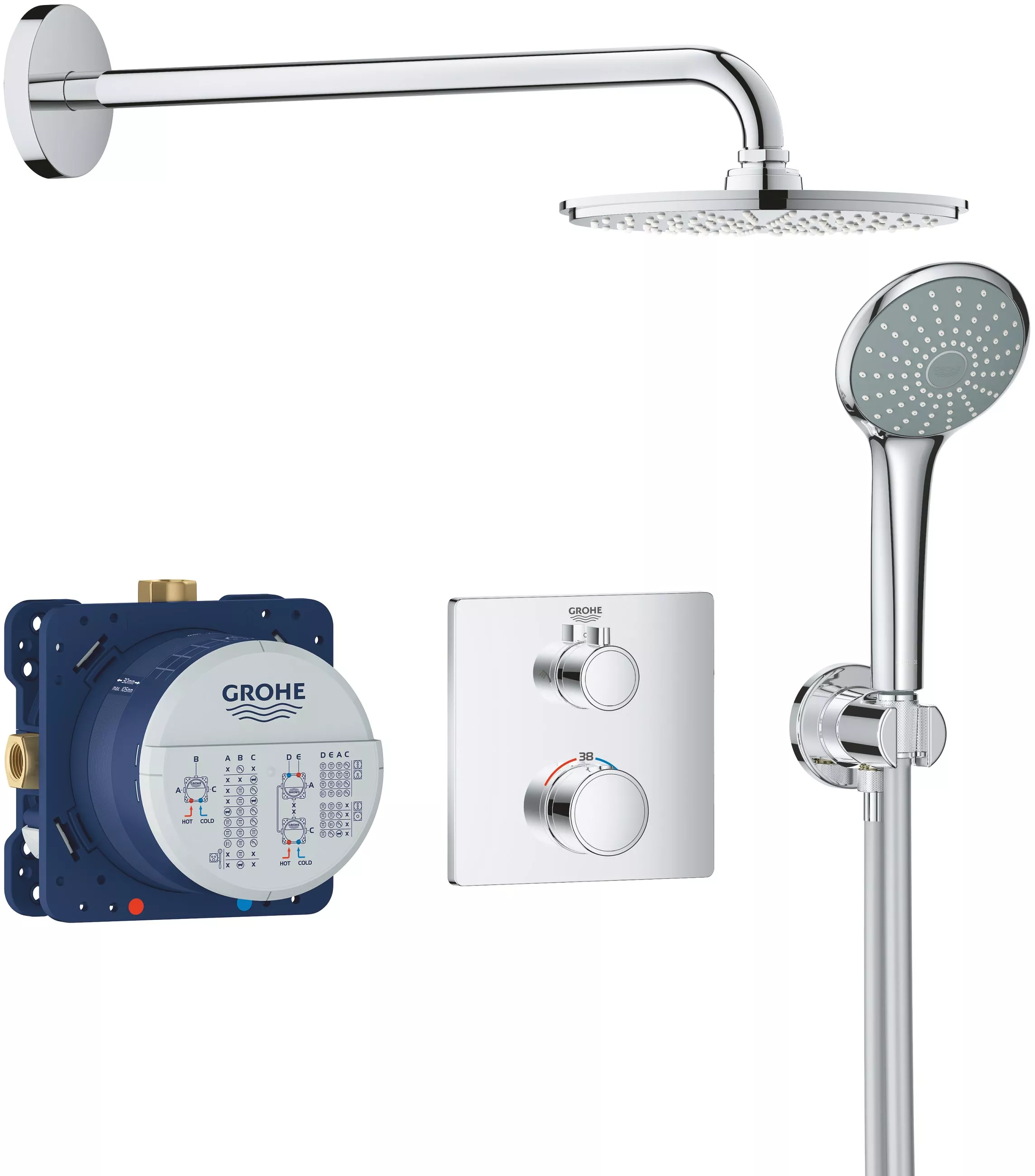 Душевой комплект Grohe Grohtherm 34734000 С ВНУТРЕННЕЙ ЧАСТЬЮ, с термостатом
Душевой комплект Grohe Grohtherm 34734000 С ВНУТРЕННЕЙ ЧАСТЬЮ, с термостатом