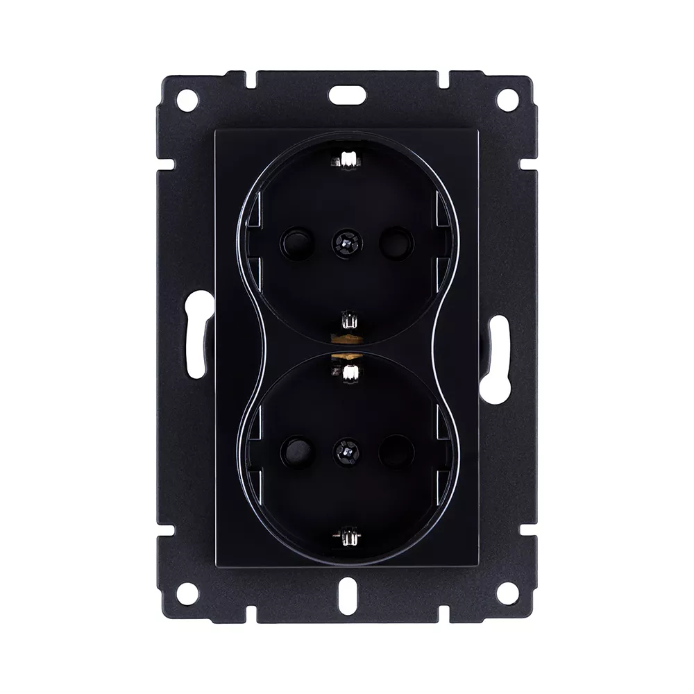 Розетка штепсельная SCHUKO двойная 16A/250 В, черный Kollinger REA-032BK для Aspekt, Eleganz, Reflex
Розетка штепсельная SCHUKO двойная 16A/250 В, черный Kollinger REA-032BK для Aspekt, Eleganz, Reflex