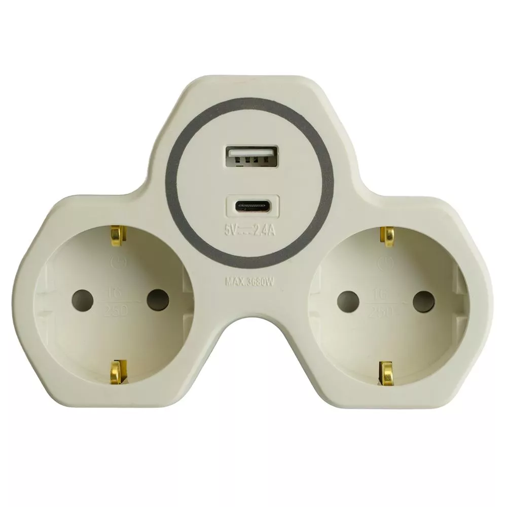 Разветвитель сетевой 2-местный с/з STEKKER ADP16-15-20, 250V, 16A и USB+Type C на 2.4А, белый/серый
Разветвитель сетевой 2-местный с/з STEKKER ADP16-15-20, 250V, 16A и USB+Type C на 2.4А, белый/серый