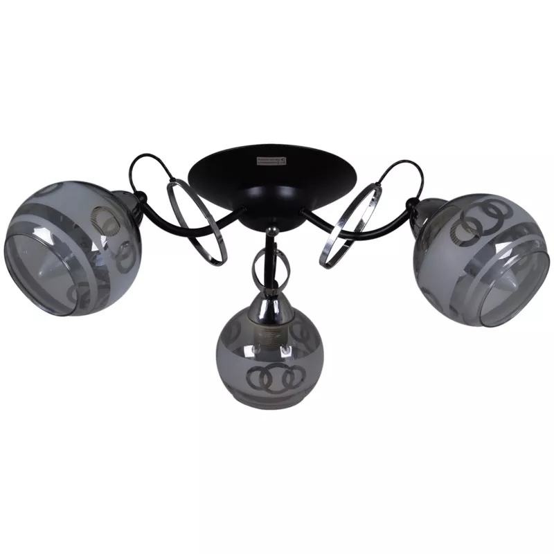 Потолочная люстра Reluce 22115-0.3-03 BK+CH 
Потолочная люстра Reluce 22115-0.3-03 BK+CH