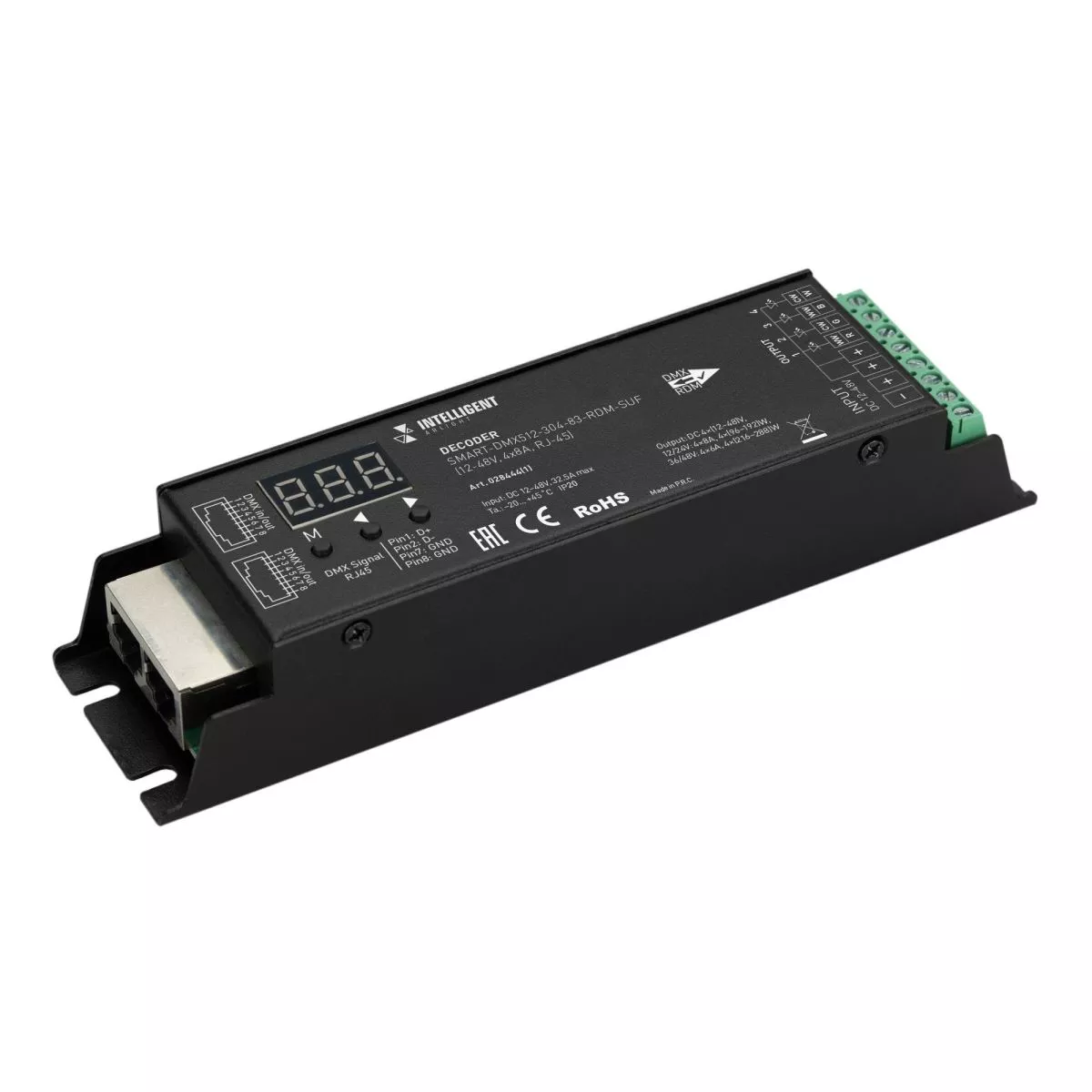 Декодер Arlight SMART-DMX512-304-83-RDM-SUF Black (12-48V, 4x8A, RJ-45) 028444(1)
Декодер Arlight SMART-DMX512-304-83-RDM-SUF Black (12-48V, 4x8A, RJ-45) 028444(1)