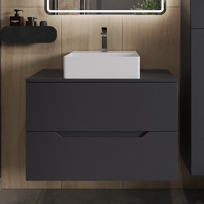 Тумба с раковиной Orange Line 80 подвесная, 2 ящика, матовый графит с раковиной B04-405W
Тумба с раковиной Orange Line 80 подвесная, 2 ящика, матовый графит с раковиной B04-405W