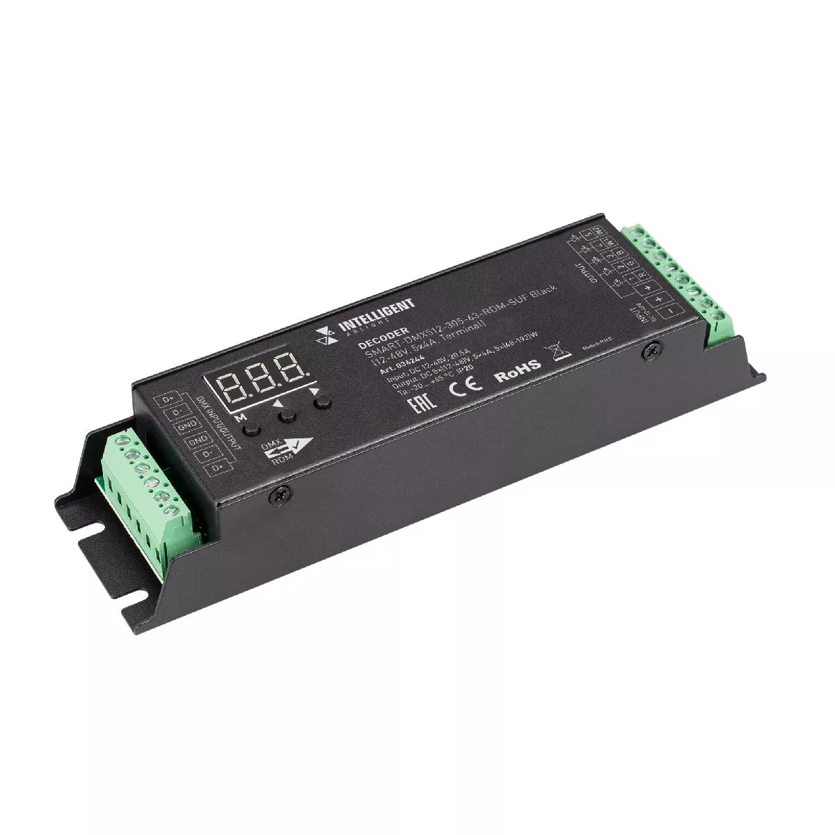 Декодер Arlight SMART-DMX512-305-63-RDM-SUF Black (12-48V, 5x4A, Terminal) (IARL, IP20 Металл, 5 лет) 036244
Декодер Arlight SMART-DMX512-305-63-RDM-SUF Black (12-48V, 5x4A, Terminal) (IARL, IP20 Металл, 5 лет) 036244