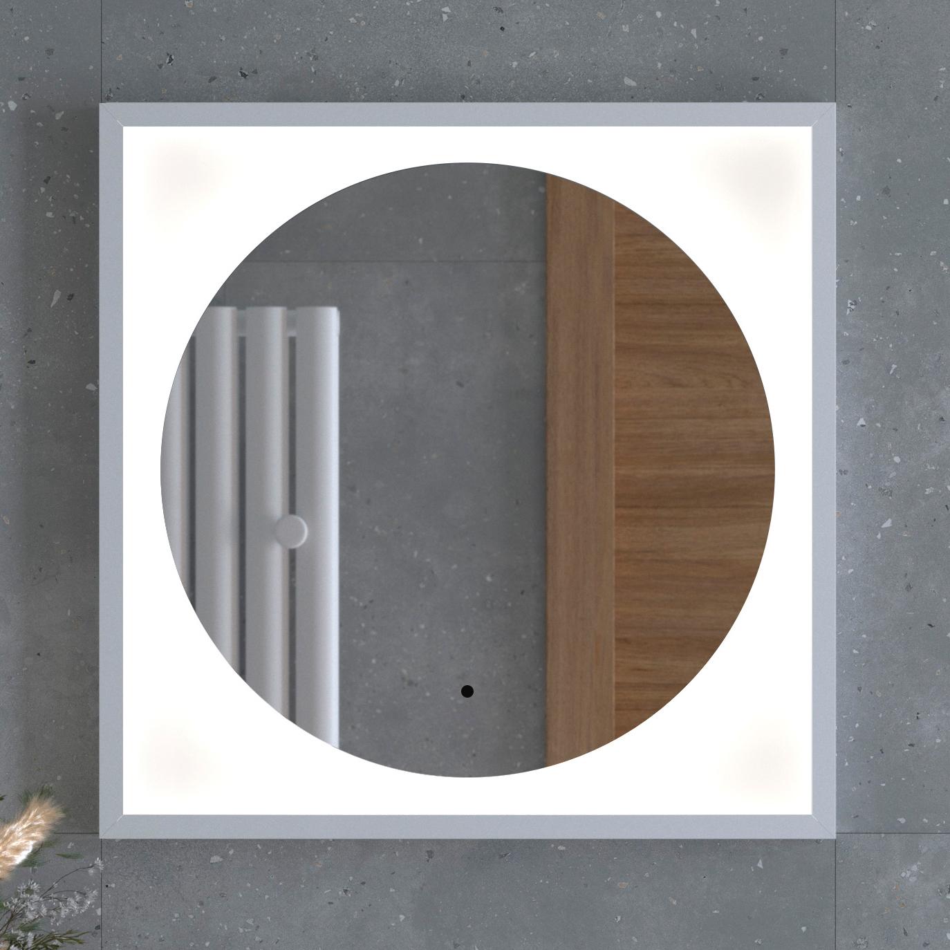 Зеркало в багетной раме с LED-подсветкой 12W (60x60 cm) (ИК - выключатель) (Нейтральный белый свет) (Белая рама) (DEFESTO)
Зеркало в багетной раме с LED-подсветкой 12W (60x60 cm) (ИК - выключатель) (Нейтральный белый свет) (Белая рама) (DEFESTO)