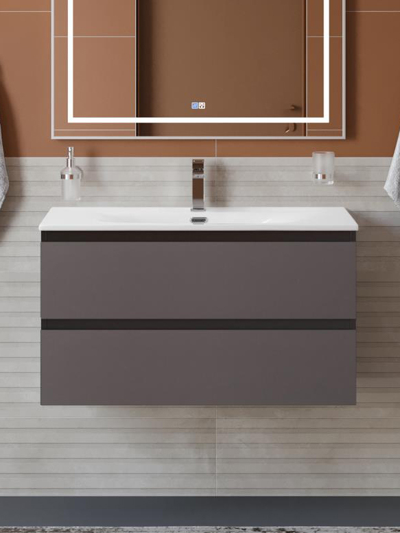 Тумба с раковиной BelBagno Kraft 100 подвесная, матовая темно-серая, раковина bb-8099-100
Тумба с раковиной BelBagno Kraft 100 подвесная, матовая темно-серая, раковина bb-8099-100