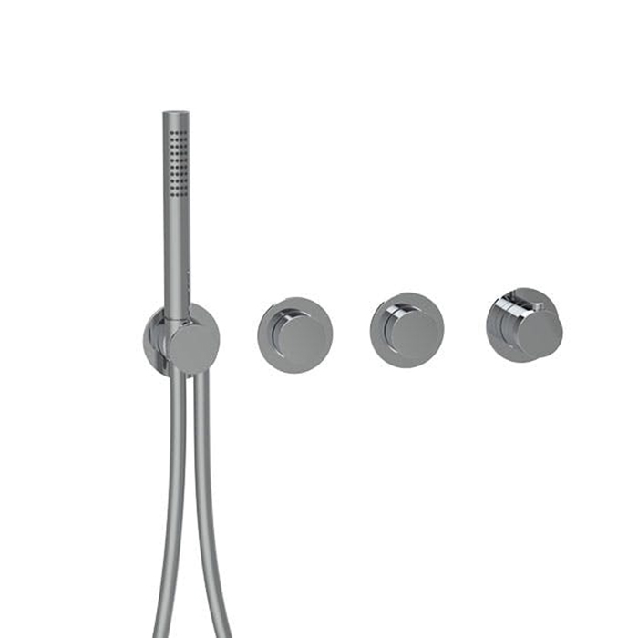 ALMAR (Modular Push) Внешняя часть термостата на 2 потребит, круглые розетки, ручной душ, латунь Brushed PVD, Gun Metal GM (для E176910)
ALMAR (Modular Push) Внешняя часть термостата на 2 потребит, круглые розетки, ручной душ, латунь Brushed PVD, Gun Metal GM (для E176910)