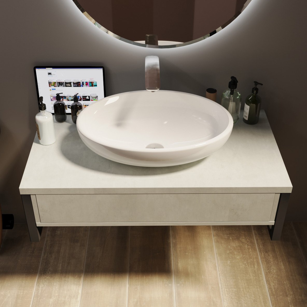 Тумба под раковину без столешницы 1MarKa Grunge Loft 100 бетон светлый
Тумба под раковину без столешницы 1MarKa Grunge Loft 100 бетон светлый