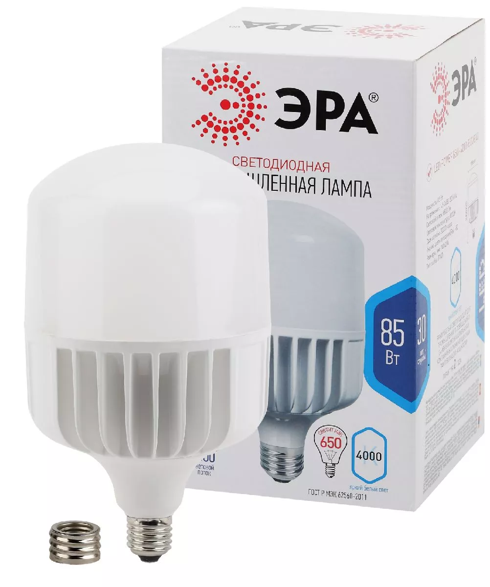 Лампа светодиодная Эра E27 85W 4000K LED POWER T140-85W-4000-E27/E40 Б0032087
Лампа светодиодная Эра E27 85W 4000K LED POWER T140-85W-4000-E27/E40 Б0032087
