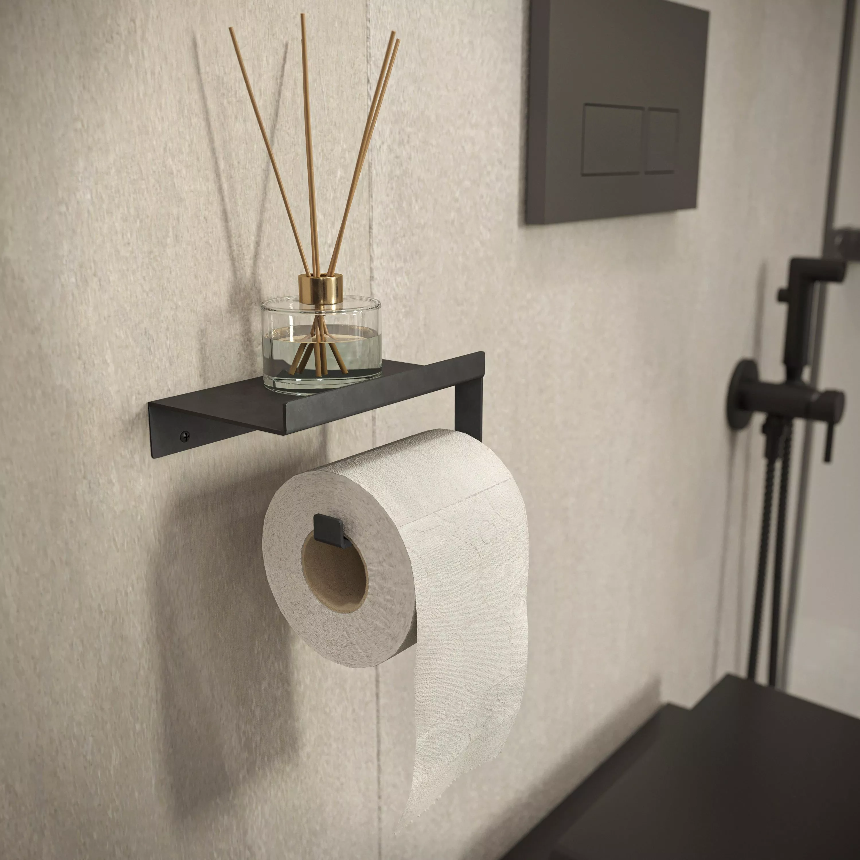 Держатель туалетной бумаги DECOR BANYO SS 304 Black черный, с полкой для телефона
Держатель туалетной бумаги DECOR BANYO SS 304 Black черный, с полкой для телефона