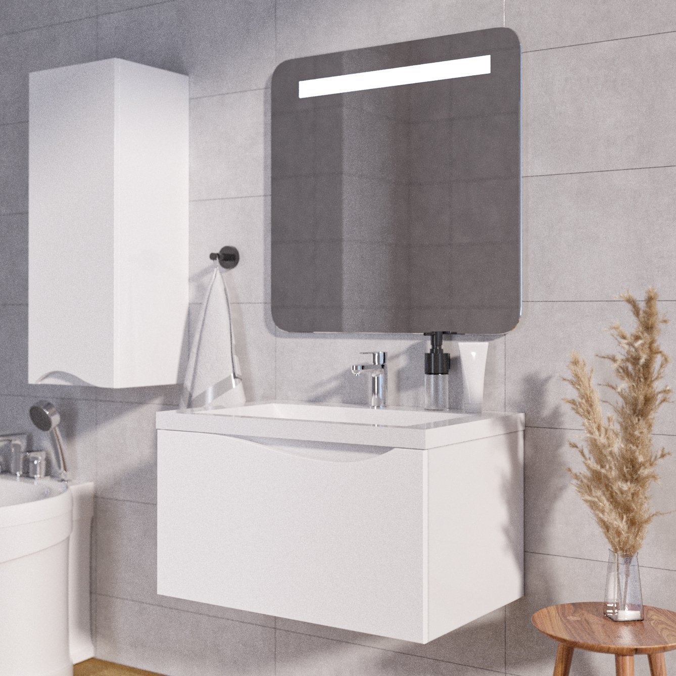 Мебель для ванной комнаты 1MarKa Этюд 75П белый глянец
Мебель для ванной комнаты 1MarKa Этюд 75П белый глянец