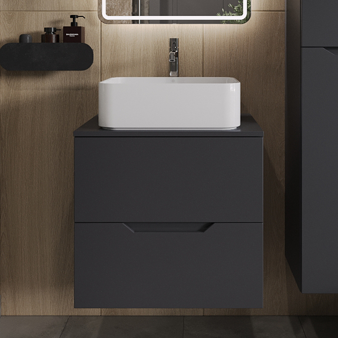 Тумба с раковиной Orange Line 60 подвесная, 2 ящика, матовый графит с раковиной B02-460W
Тумба с раковиной Orange Line 60 подвесная, 2 ящика, матовый графит с раковиной B02-460W