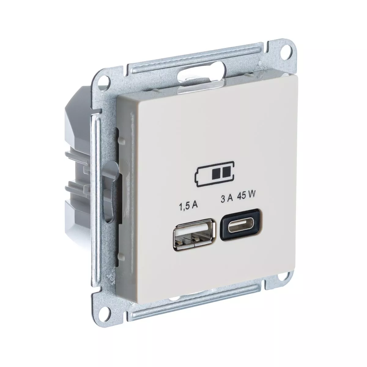 Розетка A + тип-C 45W высокоскор.заряд. QC,PD, мех. Systeme Electric AtlasDesign Беж ATN000229
Розетка A + тип-C 45W высокоскор.заряд. QC,PD, мех. Systeme Electric AtlasDesign Беж ATN000229