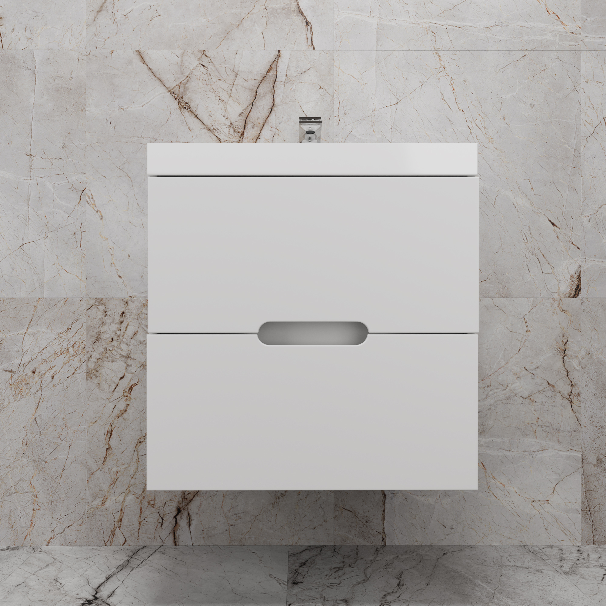 Тумба под раковину без столешницы Style Line Матис 60 подвесная белая матовая 17530₽