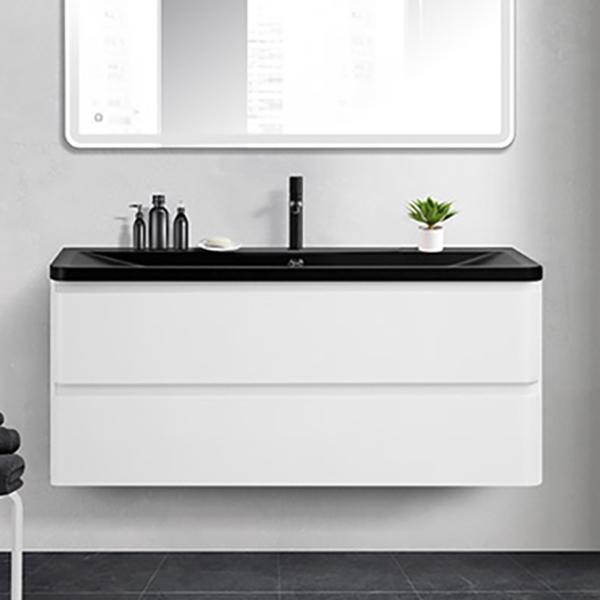 

Тумба с раковиной BelBagno Albano 120 подвесная, bianco lucido, черная матовая раковина