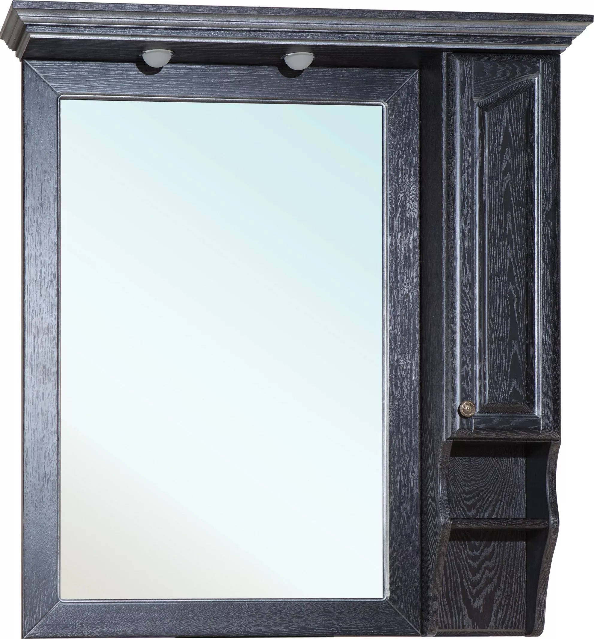 Зеркало-шкаф Bellezza Рим 110 R черное патина серебро 4638138611049 - фото 1