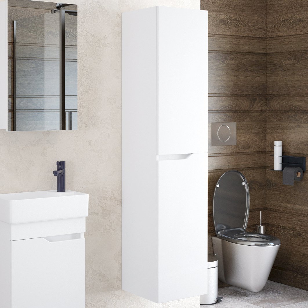 Шкаф-пенал для ванной Corozo Теона 35 подвесной белый 12253₽