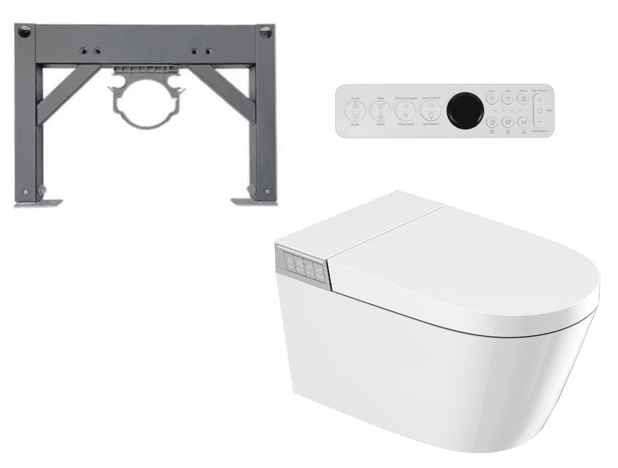 

Комплект 2 в 1 Abber Bequem AC1120S-AC0101P2 Унитаз-биде электронный, подвесной + Монтажная рама