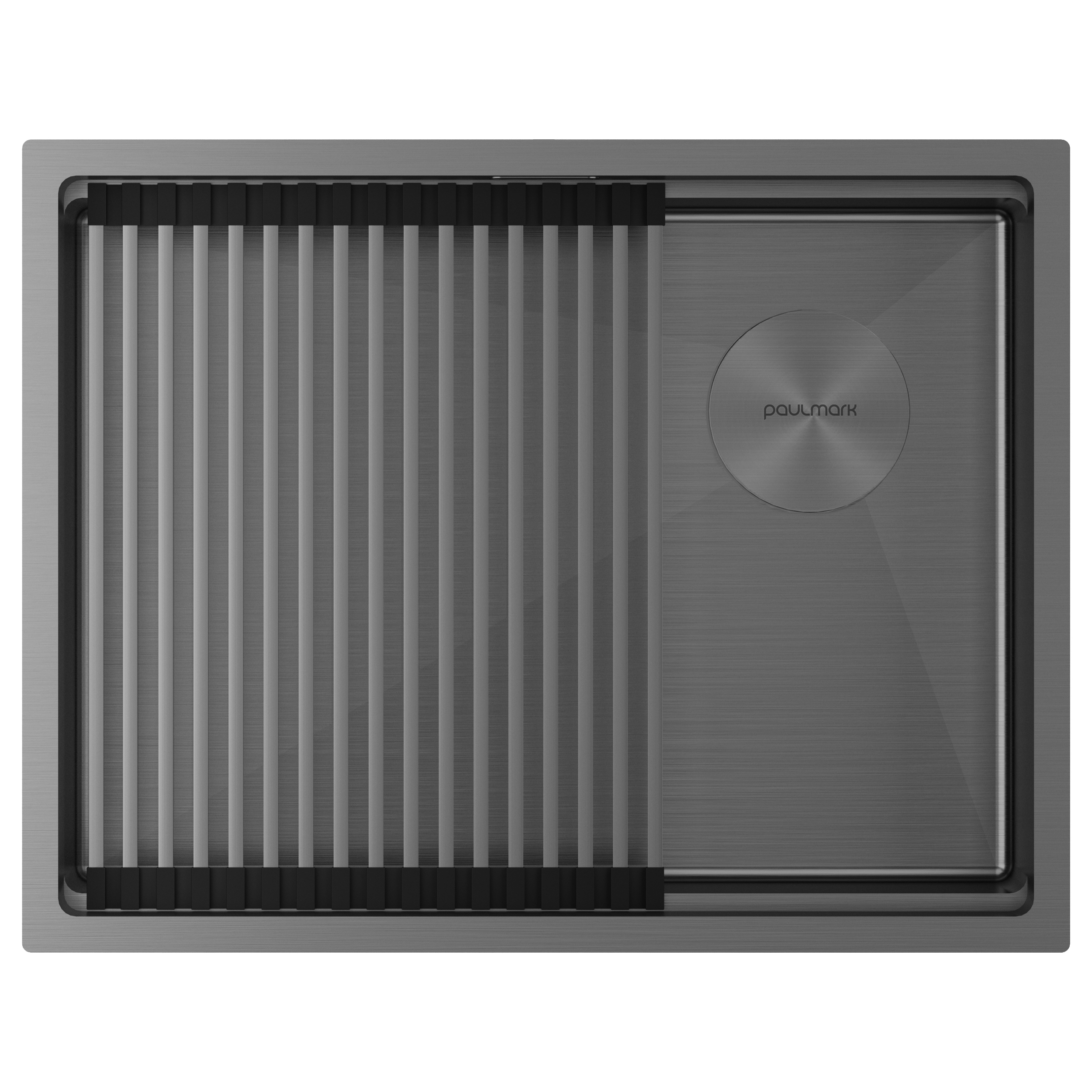 

Мойка кухонная Paulmark 58 UNI PM705845-GM вороненая сталь