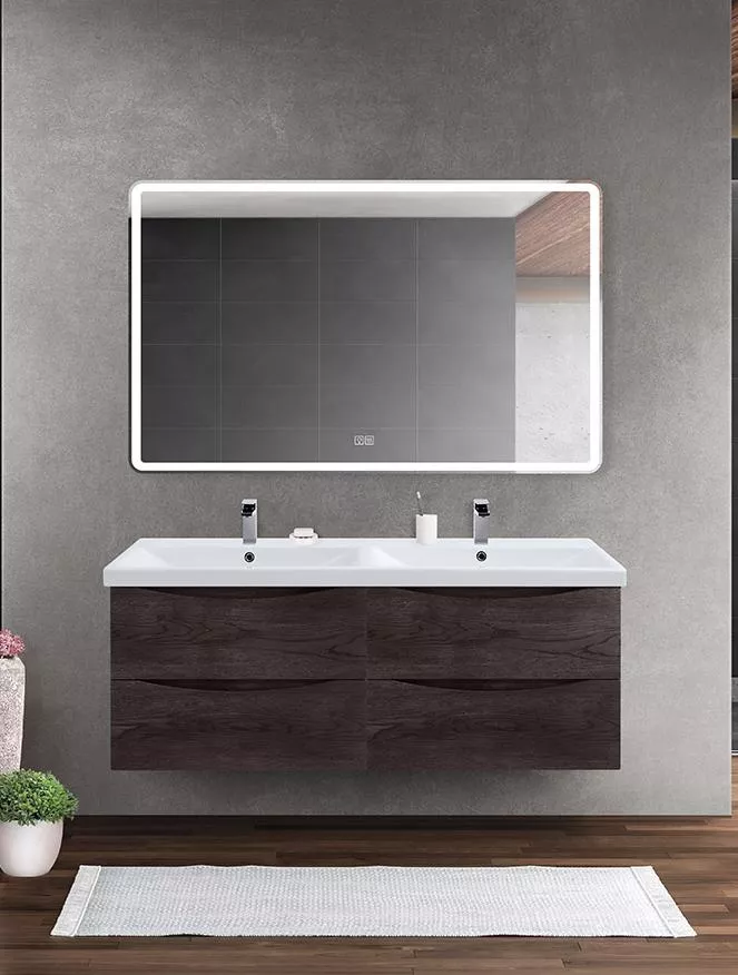 

Комплект мебели BelBagno Marino-Cer 120 с двумя чашами темное дерево