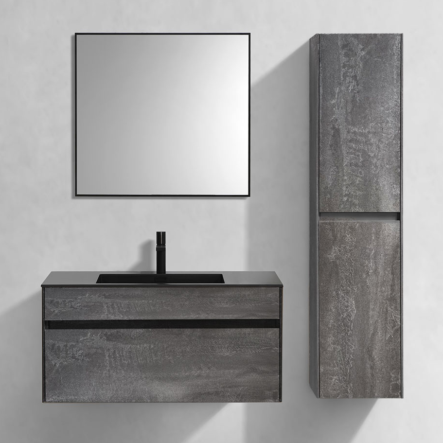 Мебель для ванной комнаты Vincea Chiara 100 камень с черной раковиной 54950₽