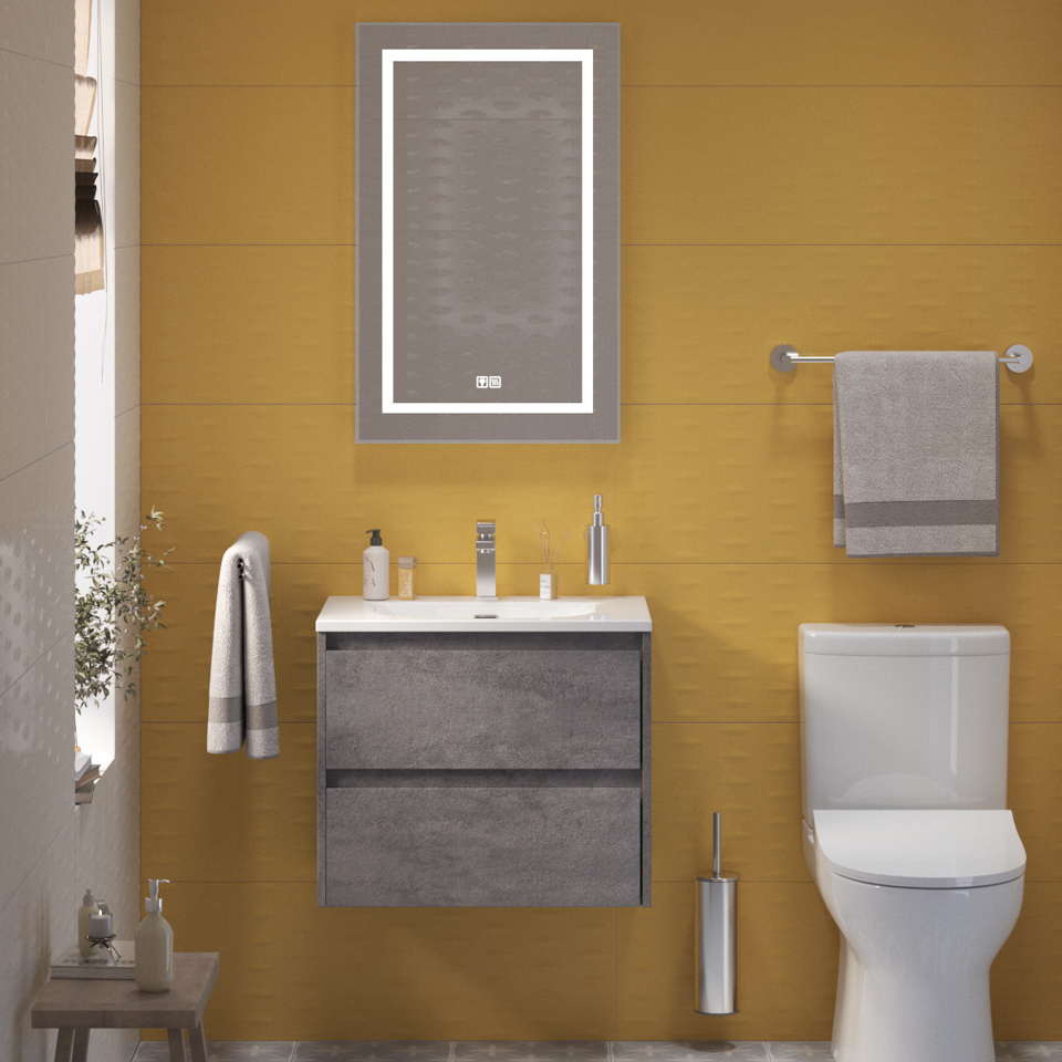 

Мебель для ванной комнаты BelBagno Kraft 39 70 cemento grigio, раковина BB-8099-3-70
