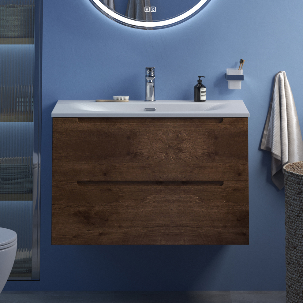 

Тумба с раковиной BelBagno Etna 90 rovere moro, раковина BB-8099-90