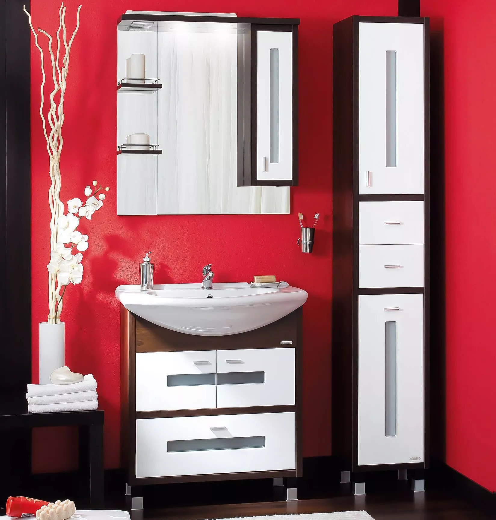 Мебель для ванной Бриклаер Бали 75 венге, цвет белый - фото 1