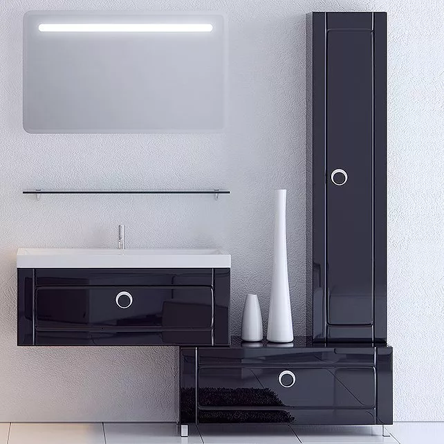 Мебель для ванной Aqwella 5 stars Инфинити 100 черная, цвет белый - фото 1