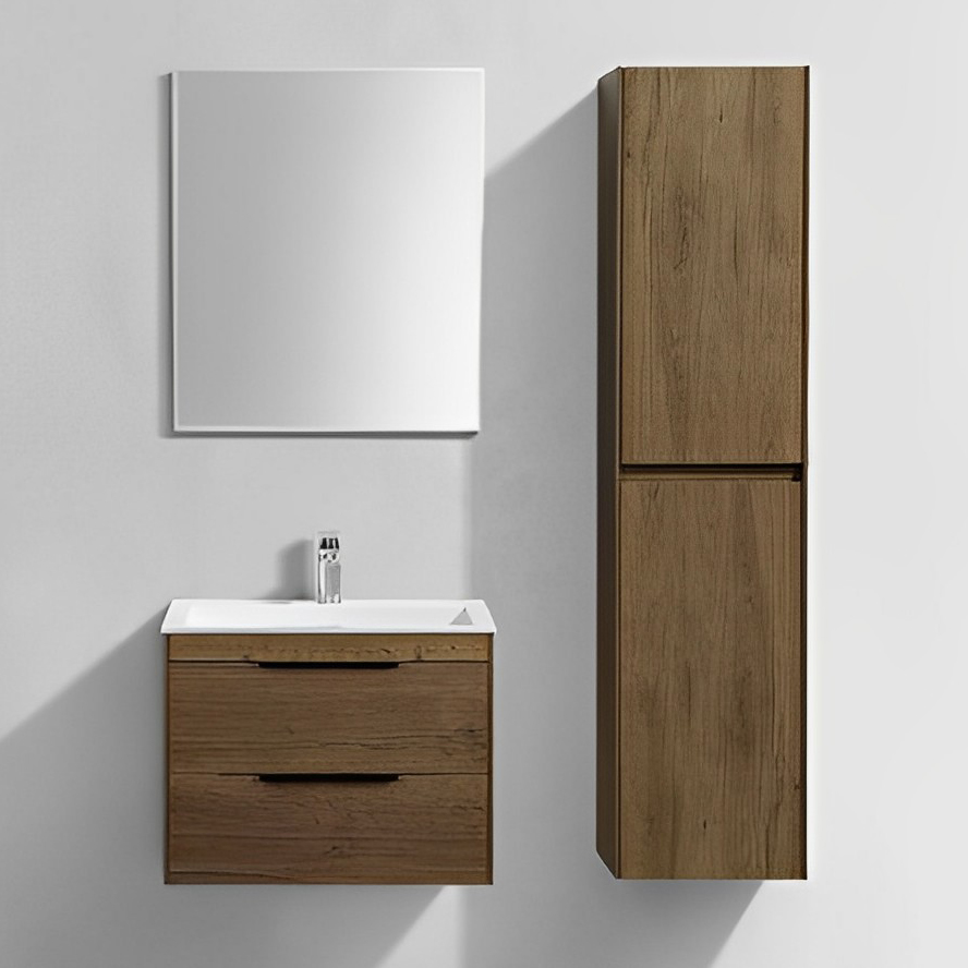 Мебель для ванной комнаты Vincea Chiara 2D 60 2 ящика дуб табак с белой раковиной 45960₽