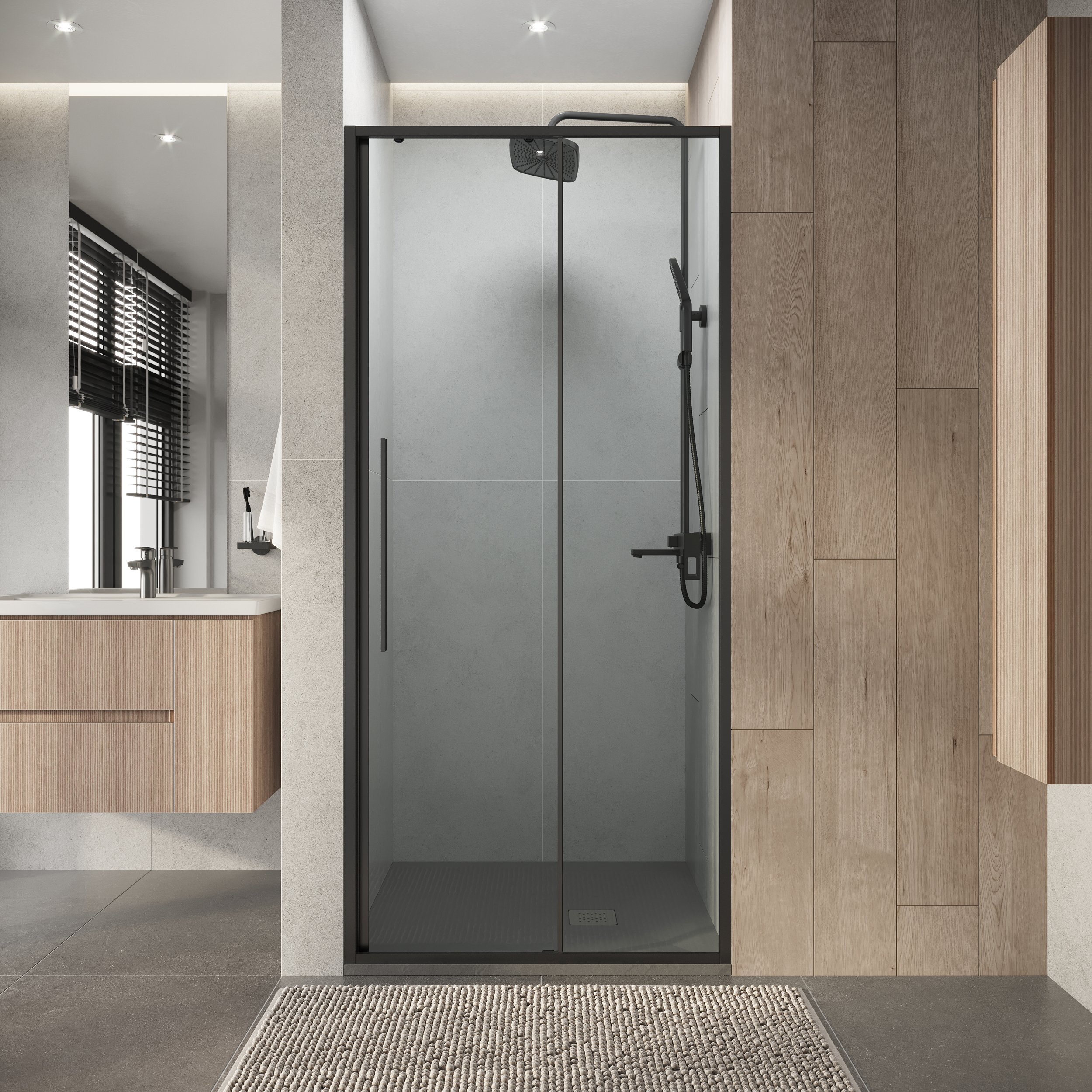 

Душевая дверь в нишу Niagara Nova NG-34-10AGR 100 см, профиль матовый графит, стекло прозрачное