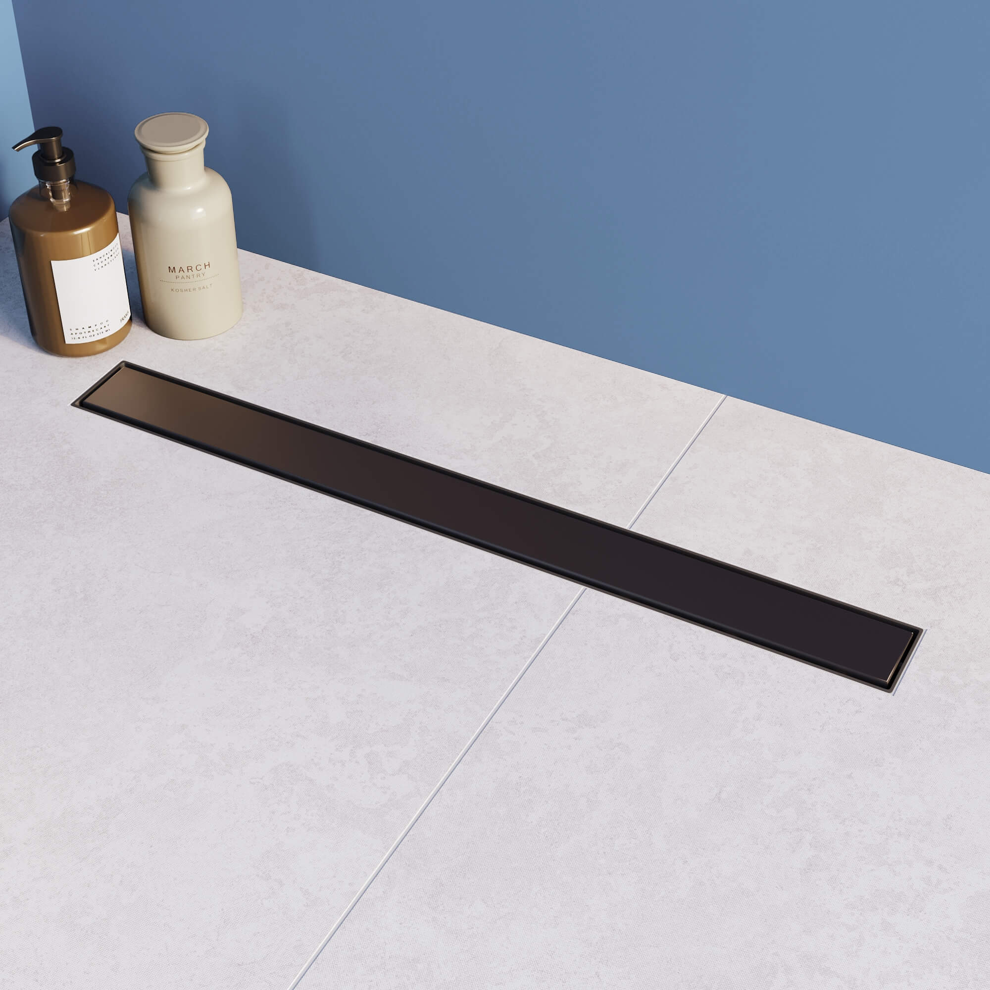 

Душевой лоток Drain Leo-31-80 прямой 800 черный Ø 50 мм на ножках, сифон