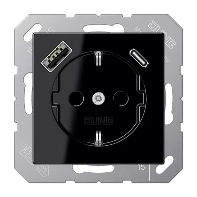 

Розетка 2K+З USB Typ AC Jung A1520-15CASW
