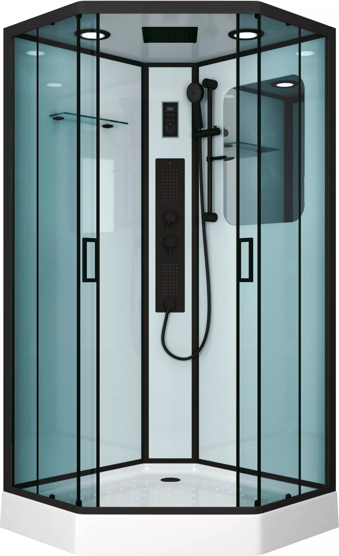 

Душевая кабина Niagara Premium NG-6902-01GD BLACK 100х100х220 черная, с низким поддоном
