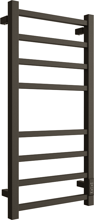 

Полотенцесушитель электрический Двин L plaza neo 80/40 80x45 см, подключение справа, слева, матовый черный, лесенка