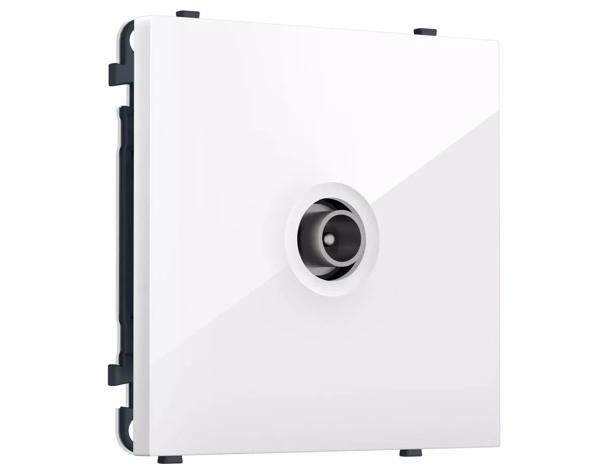 Комплект механизма TV розетки проходной SIGMA Белый глянец 5-1000 MHz 4dB QUANT PRO Ambrella Volt MS113030 (SP1130, PR211)