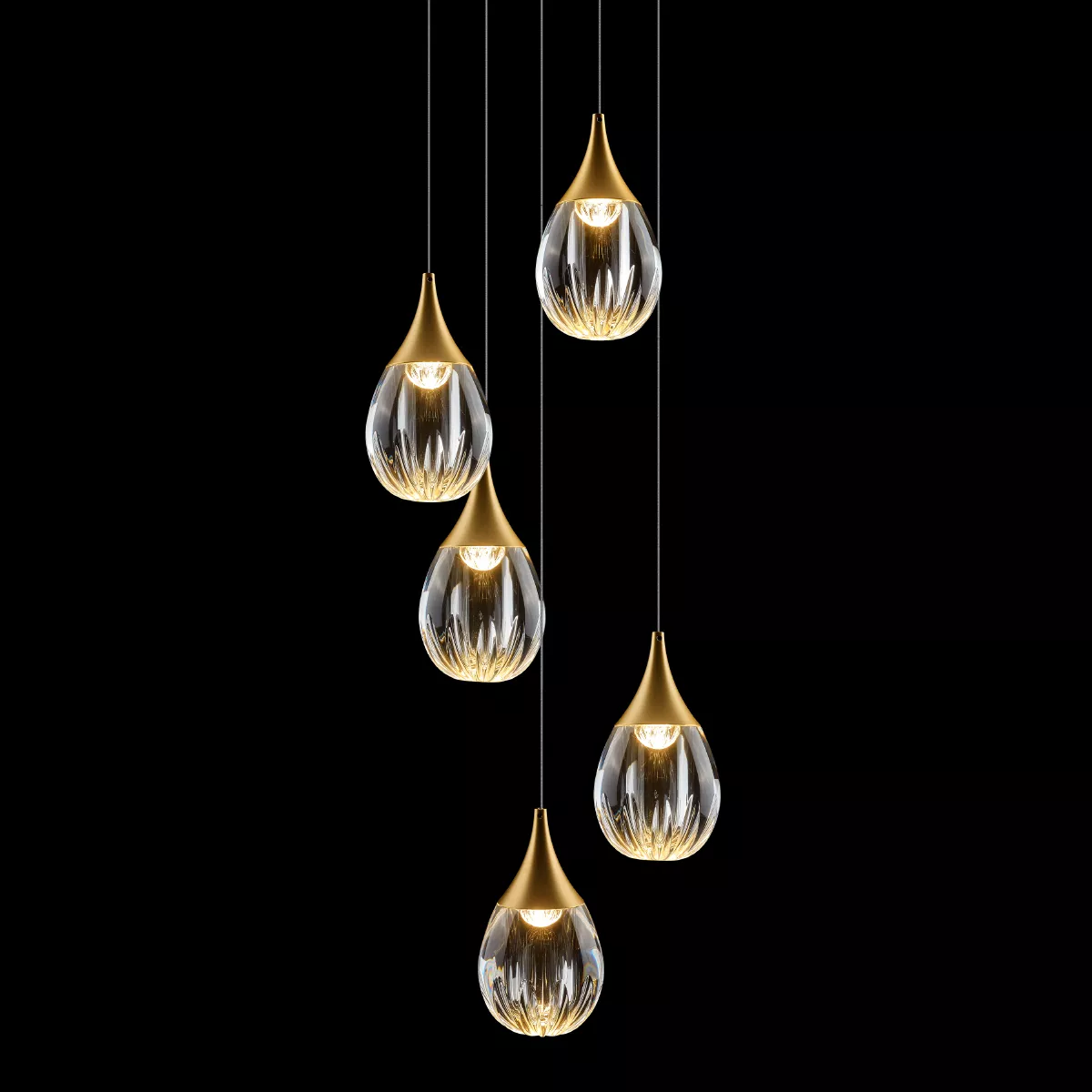 

Каскадная люстра Delight Collection Stilla MD24001004-5A gold/clear