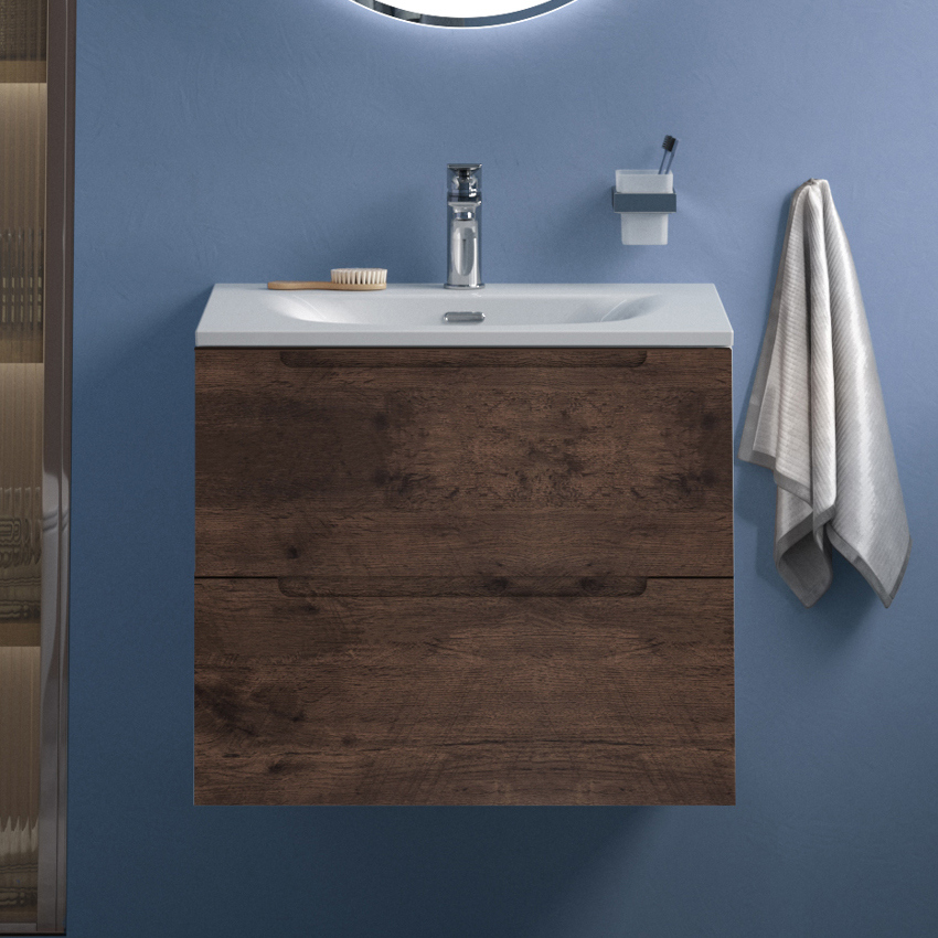 

Тумба с раковиной BelBagno Etna 60 rovere moro, раковина BB-8099-60