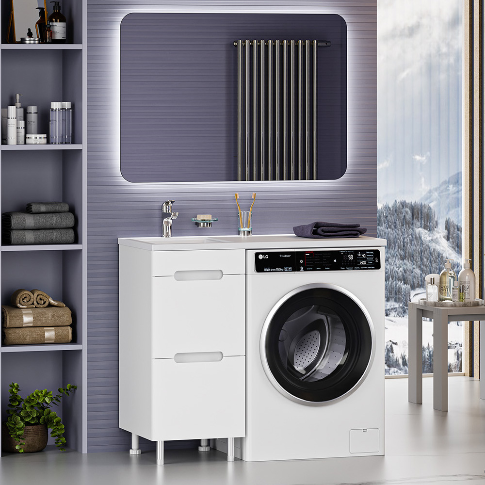 Мебель для ванной комнаты Misty Байкал 40 L для стиральной машины белая 38180₽