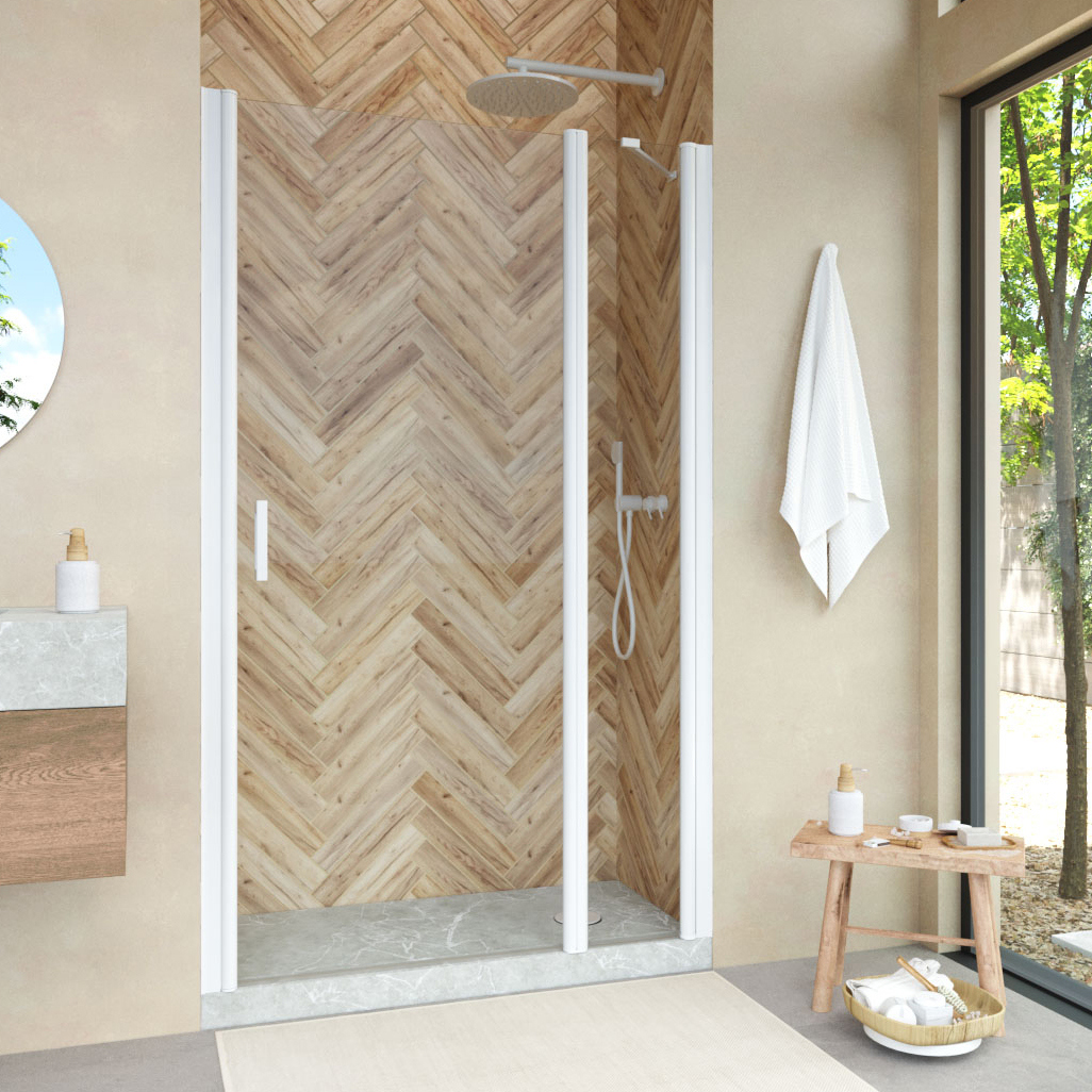 

Душевая дверь в нишу Vegas Glass EP-F-1 Novo 135 01 01 R профиль белый глянцевый, стекло прозрачное