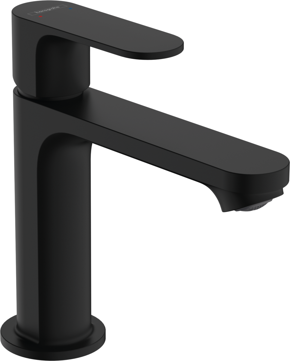

Смеситель для раковины Hansgrohe Rebris S с донным клапаном черный матовый