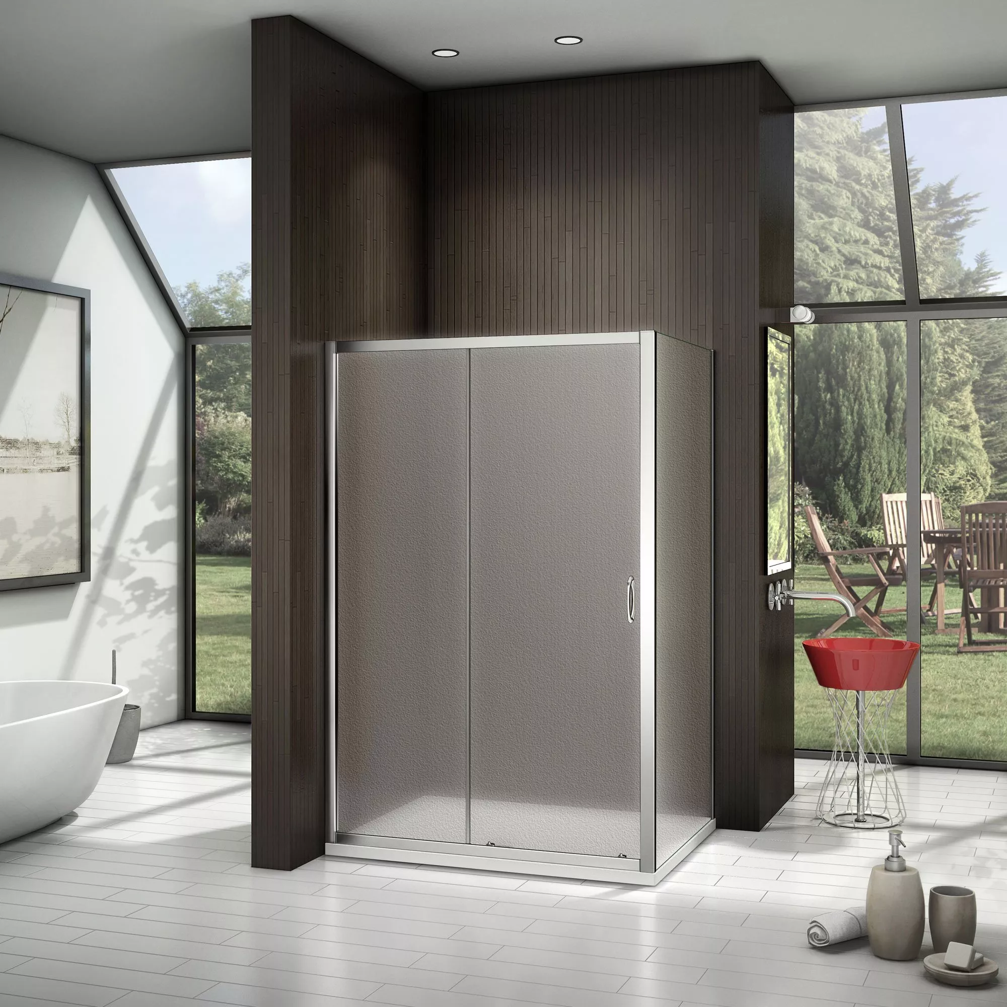 

Душевой уголок Good Door Latte WTW+SP-G-WE 130x90 + очиститель для стекол