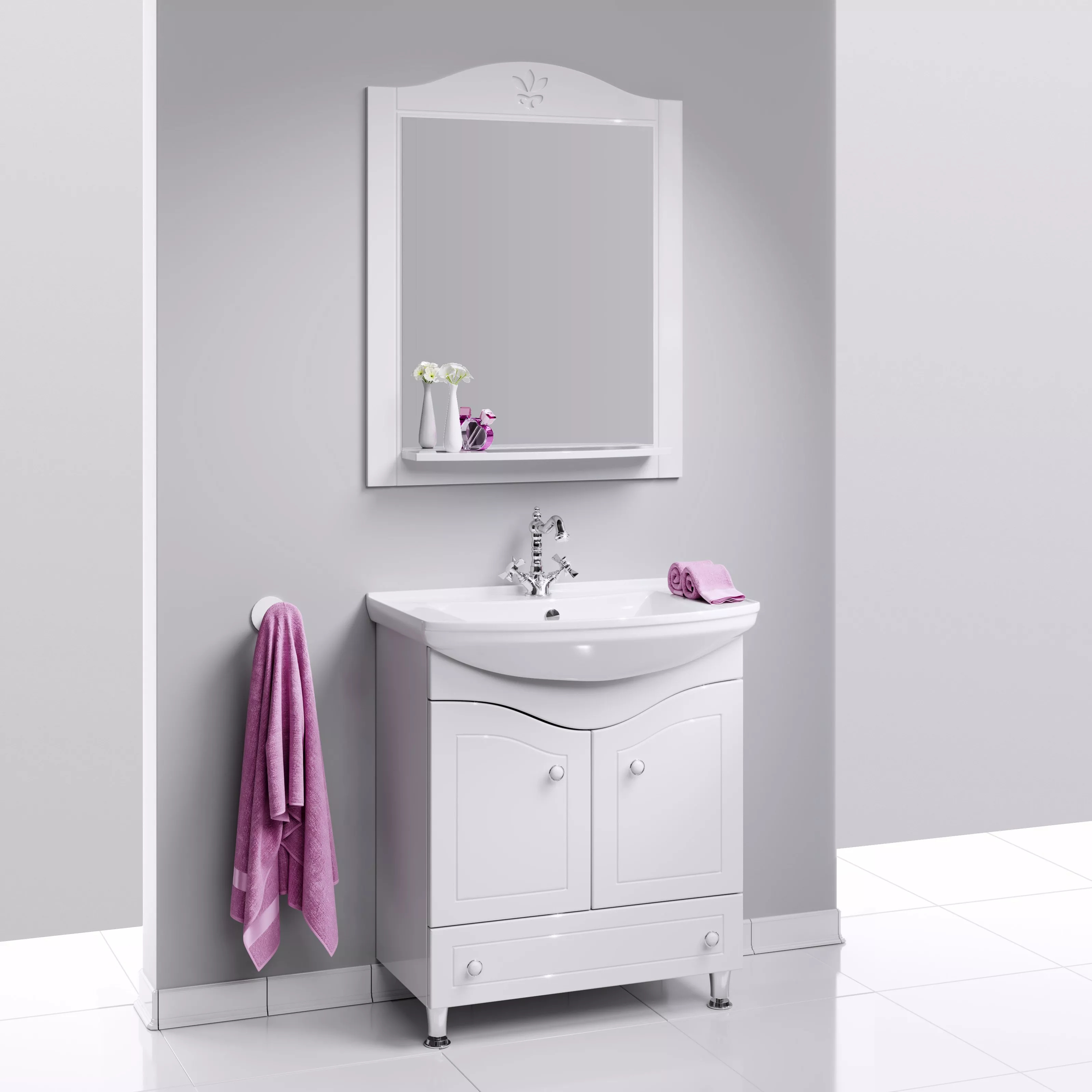 Мебель для ванной Aqwella Franchesca 75, цвет белый - фото 1