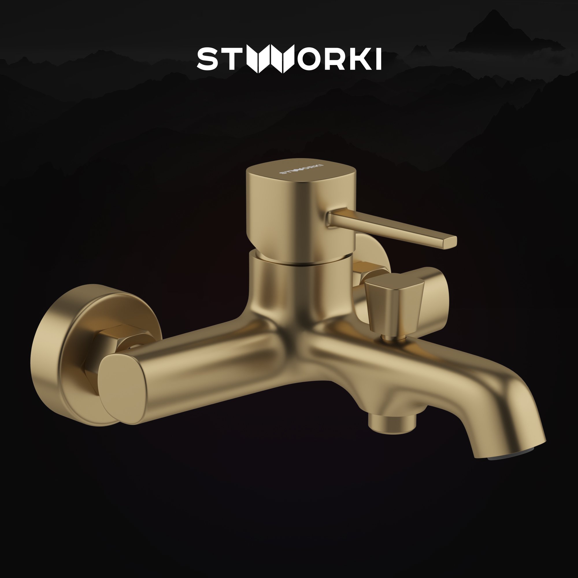 

Смеситель для ванны с душем STWORKI Эстерсунд S31100GM матовое золото