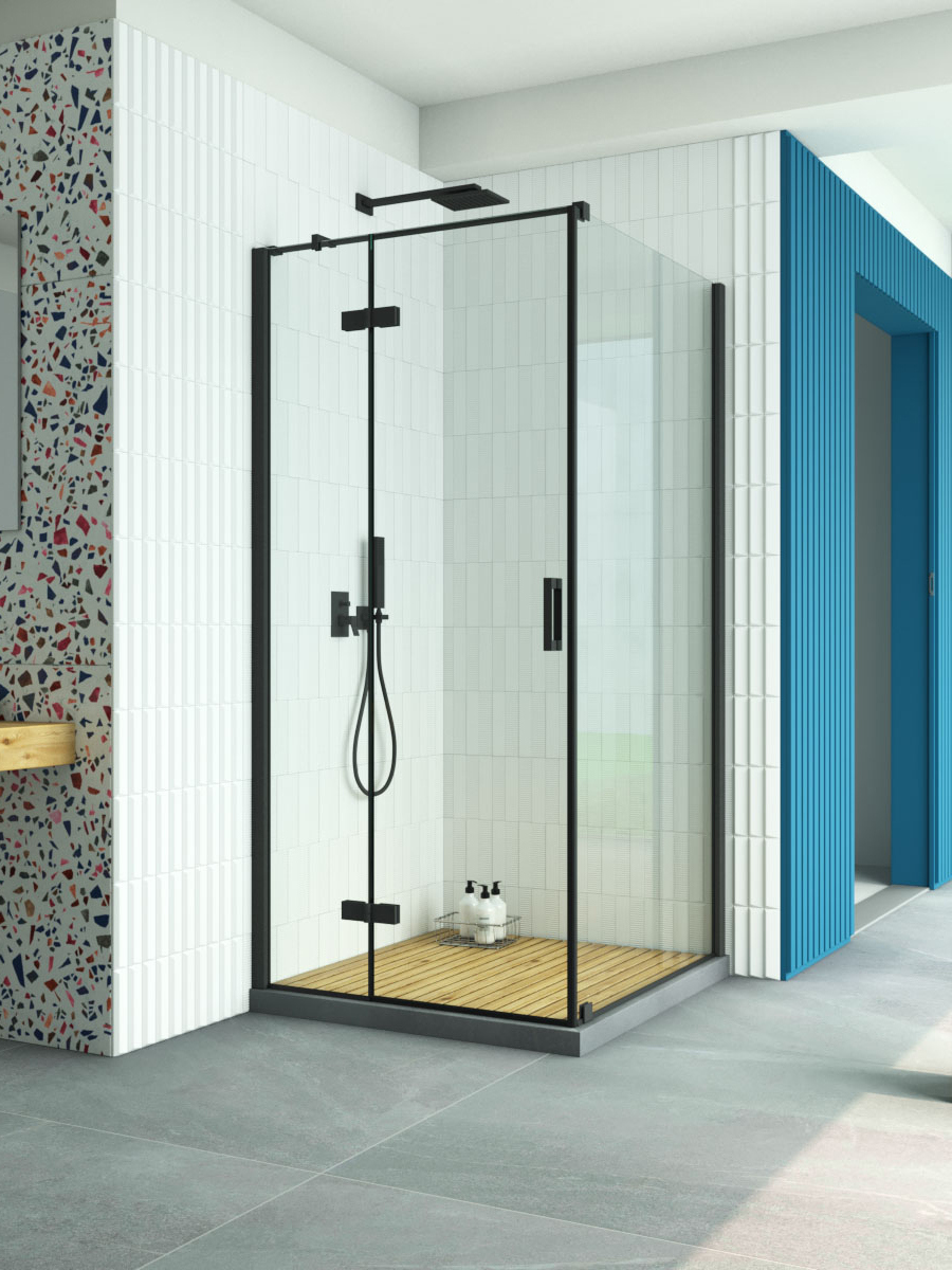 

Душевой уголок Vegas Glass AFP-Fis Retta 120*110 02М 01 L профиль матовый черный, стекло прозрачное