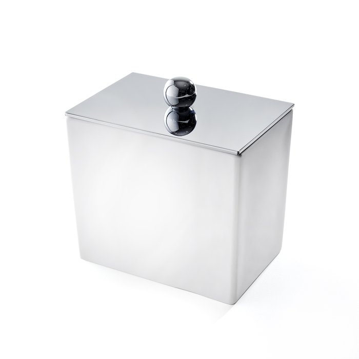 3SC Mood White Баночка универсальная, 10х10х7 см, с крышкой, настольная, цвет: белый матовый/хром (ПО ЗАПРОСУ)